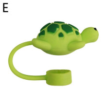 (sea turtle/1pcs) 10mm New Cartoon Marine Animal Silicone Straw Stopper Protective Cover Dust Cap For Stanley