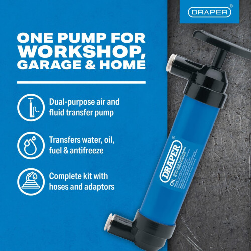 Draper Draper Tools Multi-Use Fuel Transfer Pump Kit, Dual Fluid & Air Pump 1