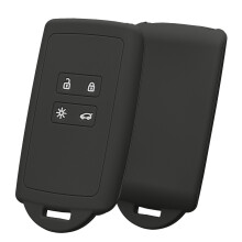 kwmobile Key Fob Cover for Renault 4-Button Smart Key (Keyless Go) Cover - Protective Car Key Case - Soft Anti-Slip Shell - Scratch Resistant - Black