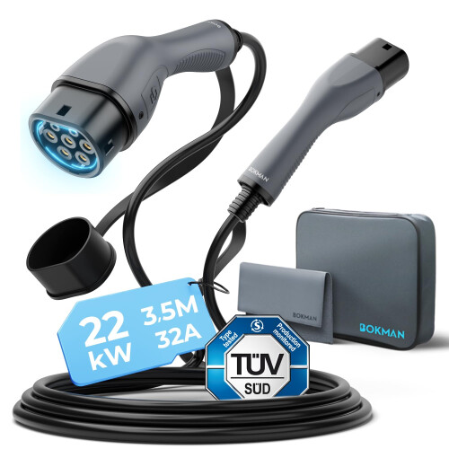 bokman Type 2 EV Charging Cable 22KW 3.5 Meters