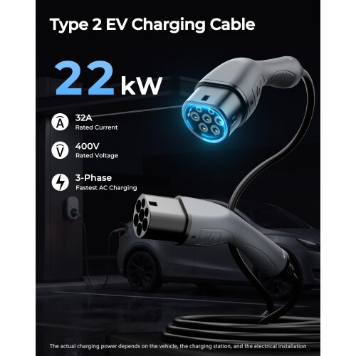 bokman Type 2 EV Charging Cable 22KW 3.5 Meters 1