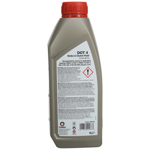 Comma Comma BF41L 1L DOT 4 Brake and Clutch Fluid, Grey 1