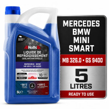 Holts HAFR0008B Antifreeze Coolant for Car Mercedes & BMW, 10-year 300k mile long life, protection to -37C, Includes Spout, Blue, 5 Litre