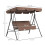 Three-Seat Garden Swing Chair, with Adjustable Canopy - Brown 5