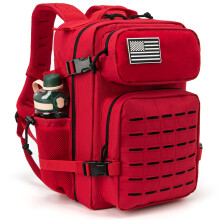 Tactische rugzak, 25 liter, rood, voor wandelen en kamperen