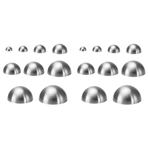 18X 9 Sizes Stainless Steel Half Round Pottery Molds, Ceramic Top Tool, Pottery Plate Press Tool (Silver)