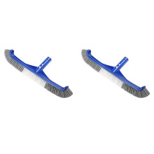 2X Cabeça de Escova para Piscina de 17 Polegadas, Escovas para Limpeza de Paredes de Piscina, Pontas Curvas, Cerdas de Nylon de Alta Eficiência,