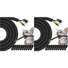 2X Cord Protectors,10FT 1/2 Inch Wire Protector for Cats,Rabbits,Dogs, Braided Cord Cover,Cable Sleeves, for USB, Power