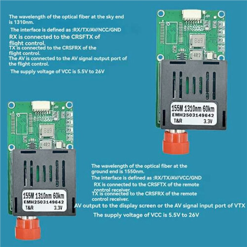 6 Pairs TTL Optical Transceiver Module 60KM Optical End Device Dedicated Optical Port ST Interface Module UART/SBUS 2
