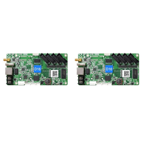 2X D16 Asynchronous Controller Full-Color LED Controller Card with 65,000-Pixel Load 75x4 Hub WiFi USB Cable Connection 1