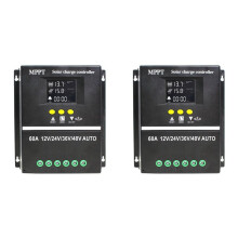 2X Regolatore di Carica Solare MPPT da 60 A, Regolatore Intelligente per La Ricarica di Batterie al Piombo-Acido al Litio LiFePO4 per Auto e da
