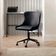 Luxe Office Chair In Black Faux Leather