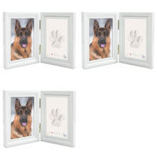 3X Dog or Cat Paw Print Frame Kit Pet Paw Print Impression Kit with Soft Clay Personalized Pet Memorial Gift