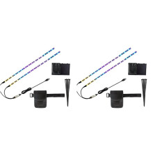 2X Taśmy Świetlne LED RGB do Hulajnóg, Rowerów, Świateł Ostrzegawczych, Świateł Zasilanych Bateryjnie do Jazdy Nocnej i Wyścigów