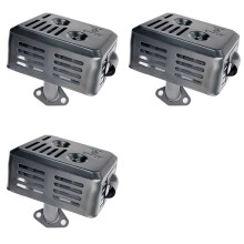 3X Black Exhaust Muffler System with Heat Shield with Gasket for GX110 GX120 GX140 GX160 GX200 5.5 for 6.5