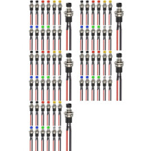 60pcs 7mm  Momentary Push Button Switches,Prewired /Off 2 Pin Round Button,Multi-Voltage 3V-230V/1A for Railway