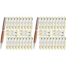 40Pack Slimline Pen Kit -7mm Wood Turning Twist Pen Kits with Refills, Brass Hardware & 5 Finishes for DIY Lathe Turning
