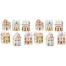 Christmas Holiday Village Spice House Set  Home Decor for Spices Sugar Xmas Kitchen Storage Tabletop Ornaments 12pc