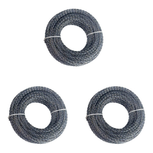 3X Trimmer  2.7mm 15M Twist Trimmer  Heavy Duty Nylon Weed Eater String Cutter Weed Eater String