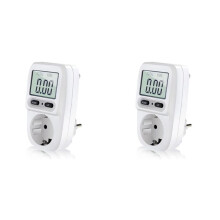2X Presa Multifunzione per Contatore Elettrico con Display Retroilluminato, Spina Europea per Contatori Intelligenti.