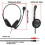 2X Cuffie Cablate da 3,5 mm con Microfono e Cancellazione del Rumore, Auricolari USB per Computer Portatile e PC 5