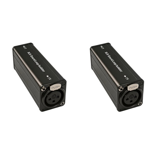 2X XLR Audio Isolator Single Channel Ground Loop Noise Isolator Current Sound Noise Filter Canceller 1