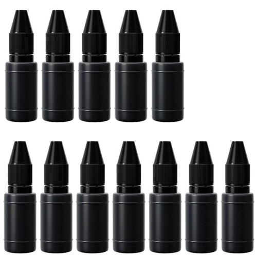 24-Pack Black Ink Refill, 10ml Waterproof Fast-Drying Stamp Ink for Office and Scrapbooking 1