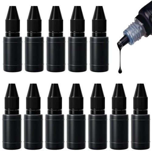 24-Pack Black Ink Refill, 10ml Waterproof Fast-Drying Stamp Ink for Office and Scrapbooking 2