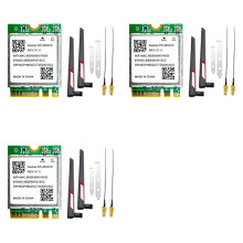 3X WiFi 6E RTL8852CE M.2 Network Card with 10DB Antenna Wireless BT5.3 802.11AX Adapter 5374M 2.4/5/6GHz
