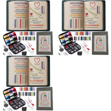 Upgraded Embroidery Stitch Book Kit,106 Patterns with Tools & Tutorials, 258 PCS Beginner Embroidery Kit,for DIY