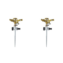 4X Aspersor Metálico Profesional para Jardín, Boquilla de Agua Giratoria Ajustable de 360 Grados, Impulso para Sistema de Riego.
