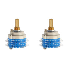 2X Rotary for Electronics 6mm Shaft Diameter 24 Step Rotary Length of 20mm Shaft Made-Before-Break