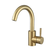 Brushed Gold 304 Stainless Steel Kitchen Faucet, Basin Hot and Cold Water Faucet with Mixer, Easy to Use and Store, Great Value for Everyday Use