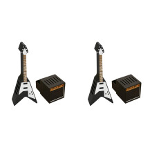 2X Guitar Picks Holder Box, Pick Display Holder, Amp Speaker Styled Pick Holder and V-Shaped Guitar Pick Holder
