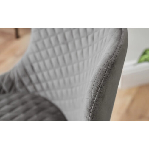 Luxe Office Chair In Grey Velvet 2