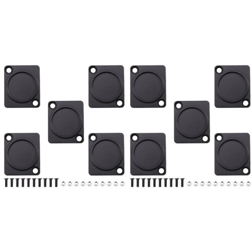 10PCS Panel Mount Blank Plate, D-Type Cover Plate Patch Board, Panel Base for Connectors and XLR Connectors