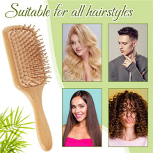 20 Pcs Christmas Bamboo Hair Brushes Thanksgiving Bulk Wooden Paddle Brush Scalp Massage Bristle Anti Static Engraving