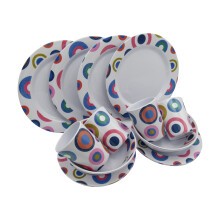 16Pcs Melamine Dinner Set (Outdoor Camping Picnic Caravan Dinnerware)