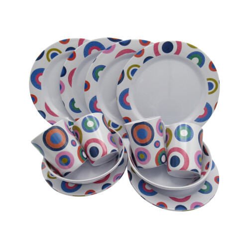 16Pcs Melamine Dinner Set (Outdoor Camping Picnic Caravan Dinnerware) 1
