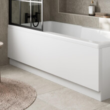 Purefino Universal Acrylic 1800mm White Front Bath Panel for Straight Baths & Bathtubs, Waterproof Modern Bathroom Panels, Easy Cut Smooth Finish