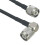 2X Conector Macho TNC RG58 A Conector Macho TNC, Conector de Ángulo Recto, Cable Flexible de Puente RF 4