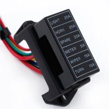 6X 6 Way DC32V Circuit Car Trailer Auto Blade Fuse Box Block Holder ATC ATO 2-Input 6-Ouput Wire