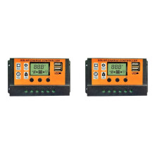2X Regolatore di Carica Solare da 100 A con LCD Regolabile e Porta USB per Sistemi da 12 V/24 V