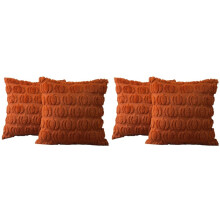 Herbst-Kissenbezüge, 45,7 X 45,7 cm, 4er-Set, Herbst-Deko-Kürbis, Weiches Plüsch-Kunstfell-Dekor für Herbst-Halloween