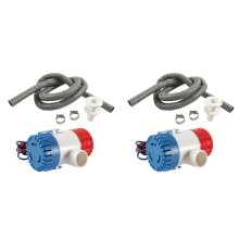 2X Pompa Zęzowa Morska 12 V 1100 GPH Zestaw Spustowy do Łodzi, Wodnosamolotu, Elektrycznej Pompy Wodnej