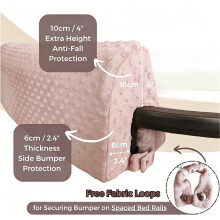 3X Toddlers' Bed Rail Bumpers Protecter,Children'S Bed Guardrail Padding,Anti-Collision Increased Height