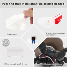 16 Kleine Acryl-Displayregale für - 5 cm Transparente, Schwebende Wandregale für Action und Vinylfiguren, Bürodekoration