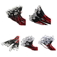 10 Pz 12V 20Cm Led Pre Cablato 3Mm Rosso