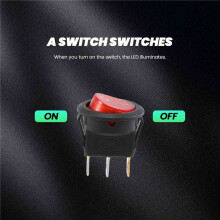 Rocker Bipolar OFF Red 3 Pins 220V