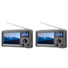 2X Portable Video Machine 4.3 Inch Speaker SW MW FM Radio TF Card U Disk MP3 MP4 Player AUX Clock for Seniors